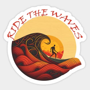 Ride the Waves 1 Sticker